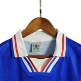 KODAA SPORT retro Croatia 1998 home football shirt. Blue jersey with white collar and red/blue trim. Iconic football.
