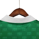 KODAA SPORT 1995 Mexico retro home football shirt in green with white collar and all-over ABA SPORT pattern.