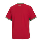 KODAA SPORT Morocco 2026 World Cup home jersey, red with green trim and Arabic script detail.