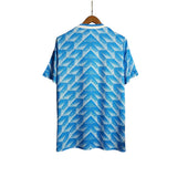 KODAA SPORTS retro Netherlands 1988 away football shirt with blue and white geometric pattern.
