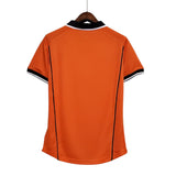 KODAA SPORTS Netherlands 1998 retro home football shirt, orange with black and white collar and sleeve trim.